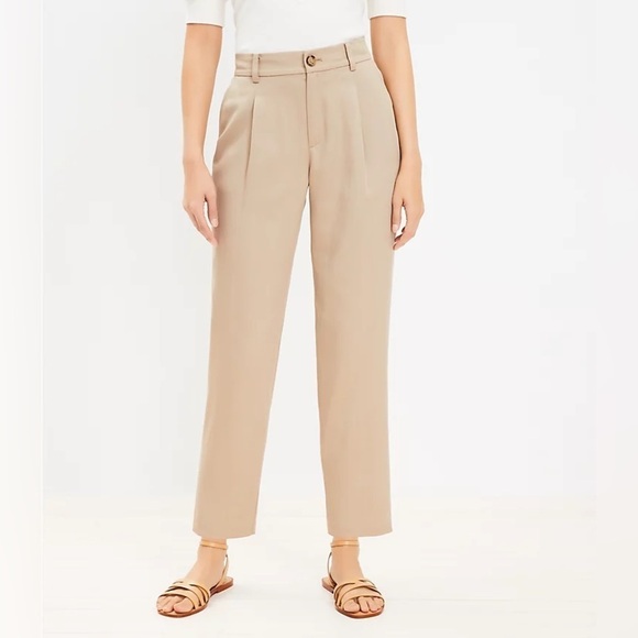 LOFT Emory Taper Pants 6 Tan - Picture 1 of 10